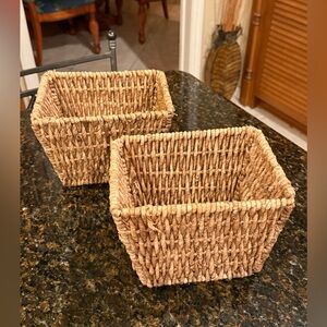 Natural Woven Storage Baskets-Set of 2